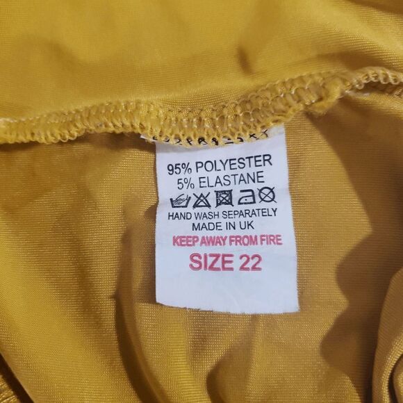 Outrageous Fortune Gold Stretch Long Sleeve Back-out Scoop Neck bodysuit Size 18 - Picture 5 of 7